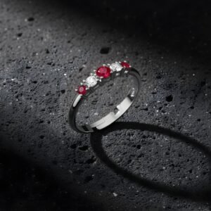 Crimson Vow Silver Ring