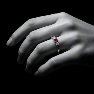 Crimson Vow Silver Ring