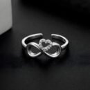 heart infinity silver ring