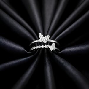 Silver Butterfly Dual Ring