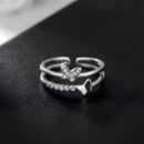 silver butterfly dual ring