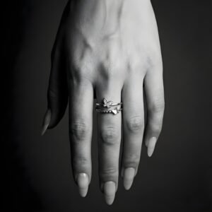 Silver Butterfly Dual Ring