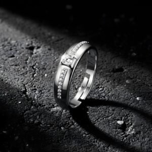 silver classic solitaire ring