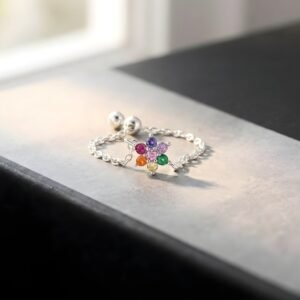 Bloom Chain Silver Ring